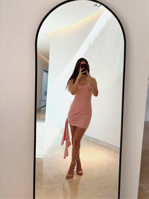 CINQ À SEPT – Vestido mini de crepé con detalle anudado